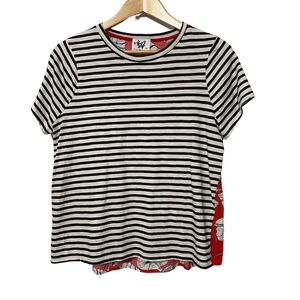 Who What Wear Shirt Striped Front Floral Back